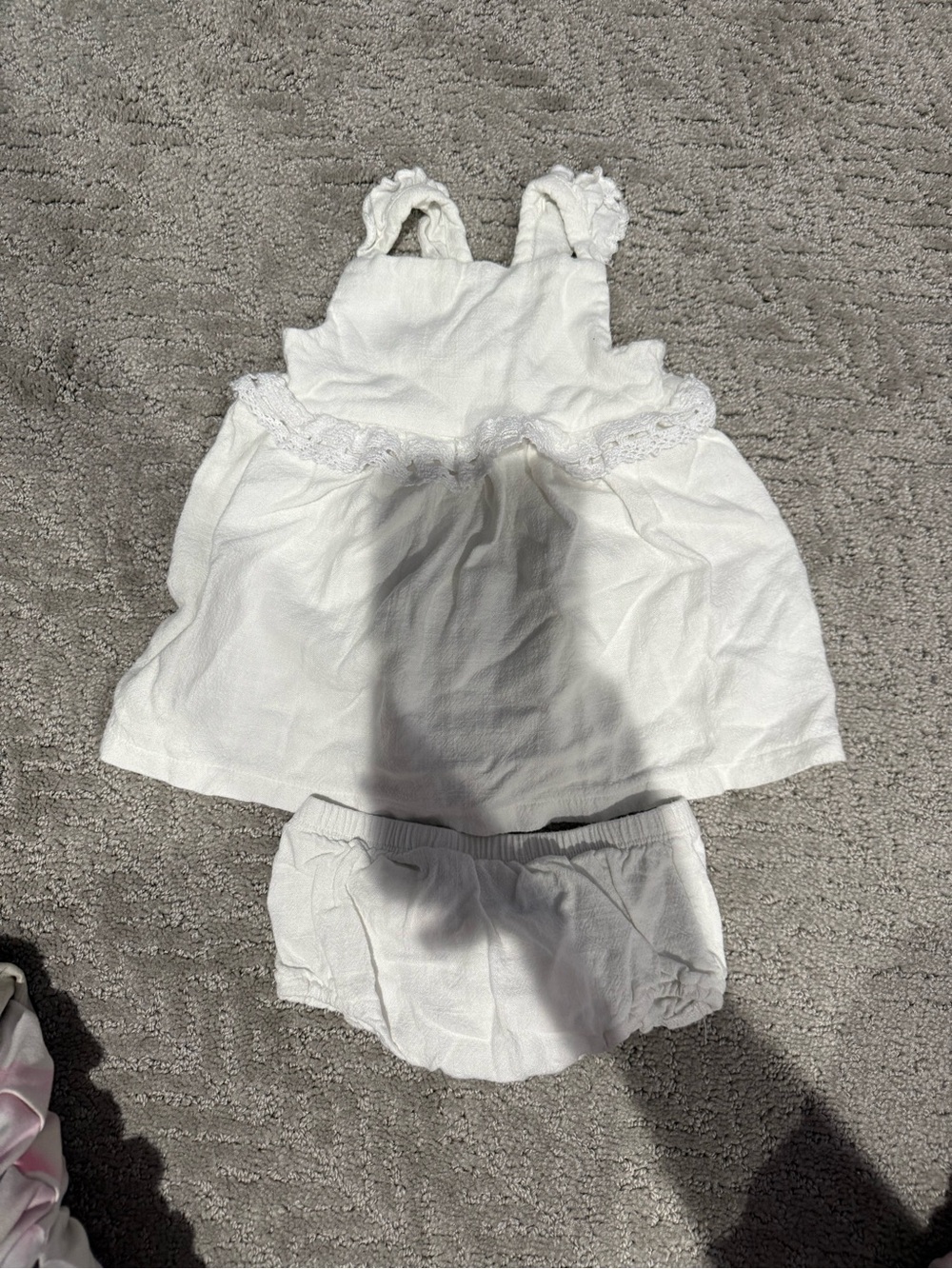 Splendid White Cotton Baby Girl Matching Set